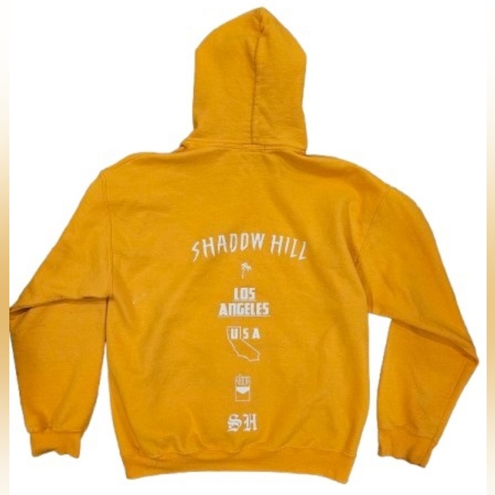 Shadow Hill LA Mustard Yellow Graphic Hoodie M